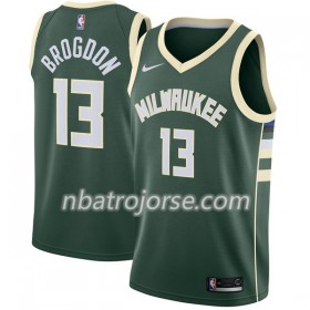 Män Milwaukee Bucks Tröja Malcolm Brogdon 13 Nike 2017-18 Grön Swingman